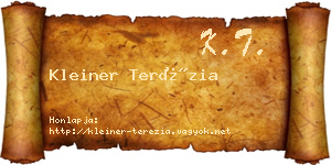 Kleiner Terézia névjegykártya