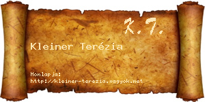 Kleiner Terézia névjegykártya
